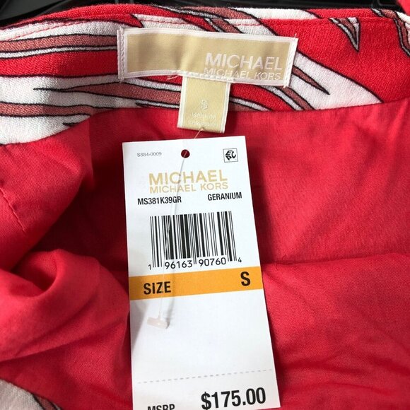 MICHAEL KORS $175 Zebra Square Neck‎ Sleeveless Midi Dress SZ SM NWT - Picture 13 of 13